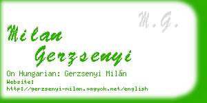milan gerzsenyi business card